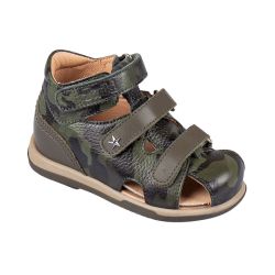 TW-233 (цв.24-зеленый камуфляж) Туфли (закр.нос,натур.кожа,съемн.стелька)