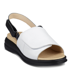 DTD-253 (цв.10-белый/черный) Туфли летние открытые (пят.ремень. На велкро)