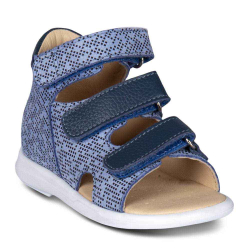 TW-138 (цв.52-голубой) Туфли летние (Три ремня на велкро)