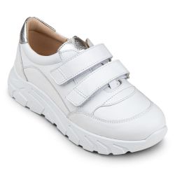 TW-438 (цв.8-белый/серебро) Полуботинки спортивные (натур.кожа)