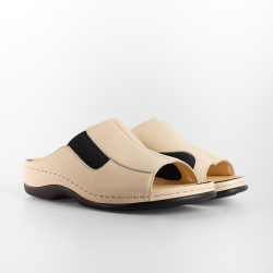 DTD-004 (цв.1-бежевый) Туфли летние открытые (Боковая резинка, эластичная вставка)