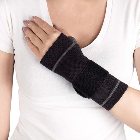 Бандаж компрессионный на лучезапястный сустав со съемной стяжкой (левый) Т-8381С/3(L) Evolution Silver (Т.36.81С) 