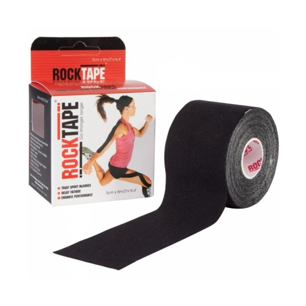 Кинезиотейп Rocktape Classis, 5смх5м, черный  